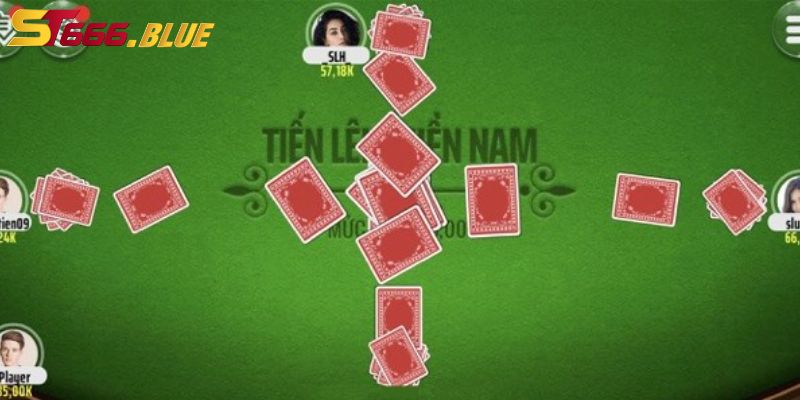 Banner giải đấu Tiến Lên Miền Nam shbetgame với hình ảnh lá bài.
